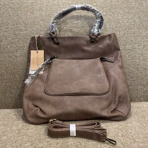 The Addison Crossbody Shoulder Tote in Shitake Brown - Dust Bag - NWT